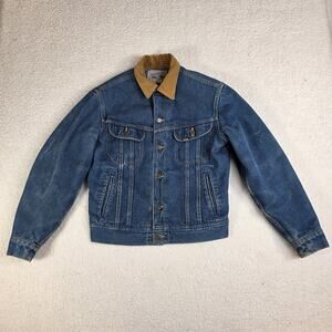 Vintage Lee Storm Rider Jacket Denim Corduroy Blanket Lining Union 38R Made USA